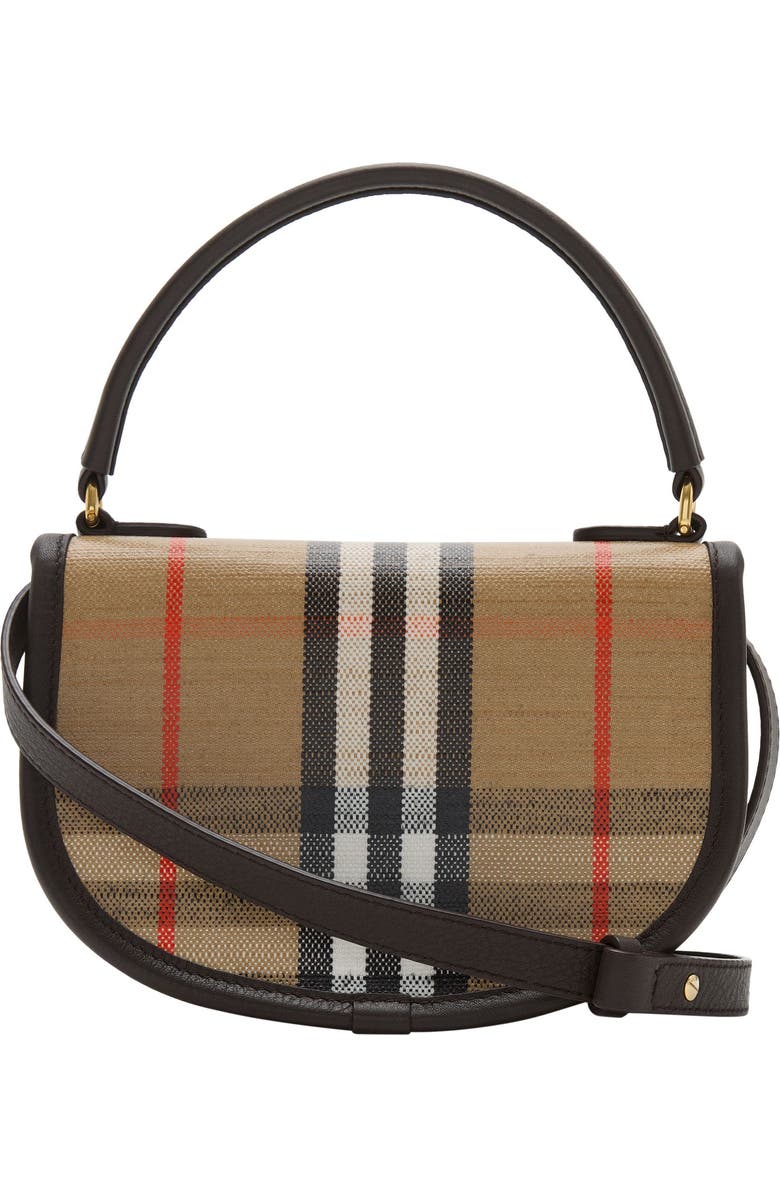 Burberry Highlands Coated Canvas Top Handle Bag, Alternate, color,