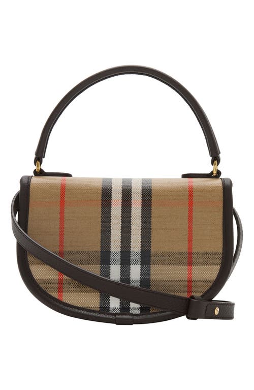 Burberry Check Motif Crossbody Handbag With Removable Strap In Nude
