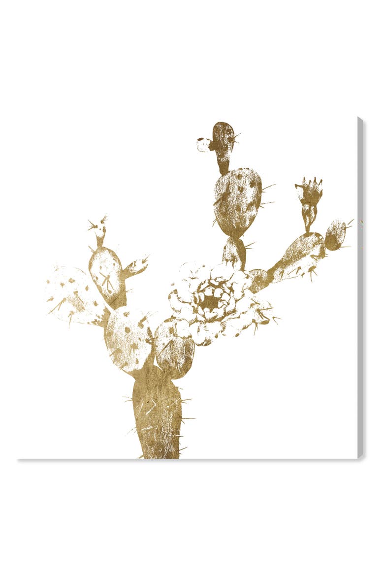 Cactus Gold I Canvas Wall Art, Main, color, METALLIC GOLD