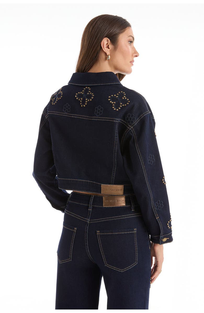 The Noli Shop Kaia Studded Jacket, Alternate, color, Indigo