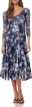 Komarov Midi Length Dress with Lace Details