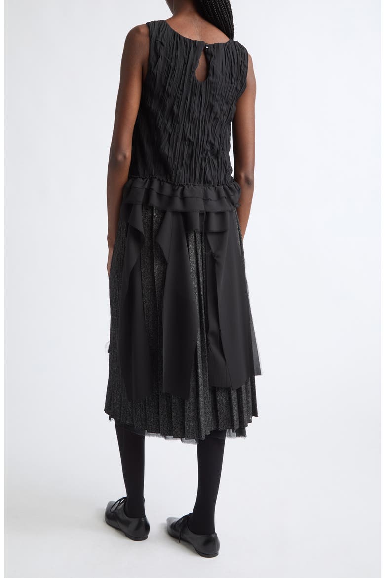 Pleated Georgette Tank, Alternate, color, BLACK GEORGETTE