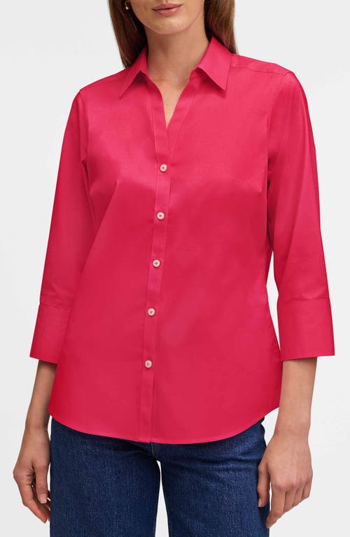 Foxcroft Mary Button-up Blouse In Raspberry