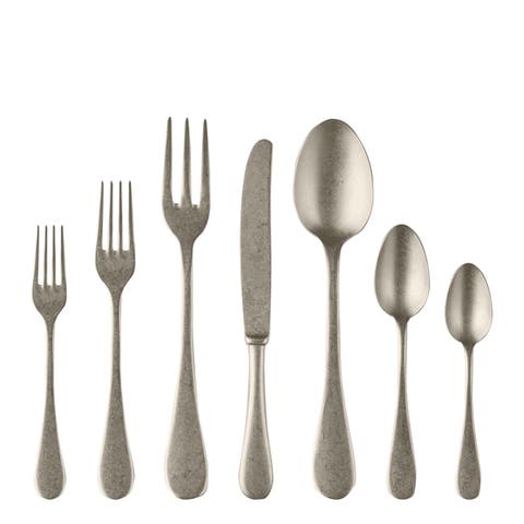 Vintage Pewter Flatware Set - 32 Pieces