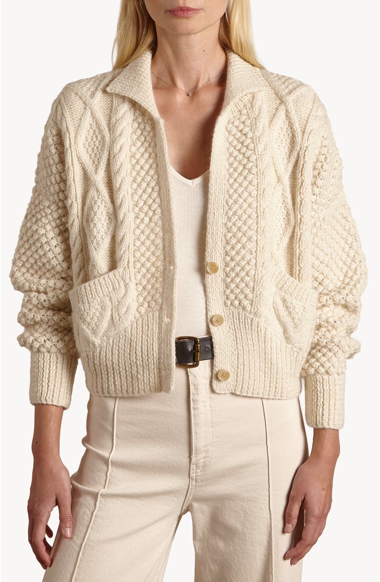 oyun Cable stitch Bomber Jacket, Main, color,