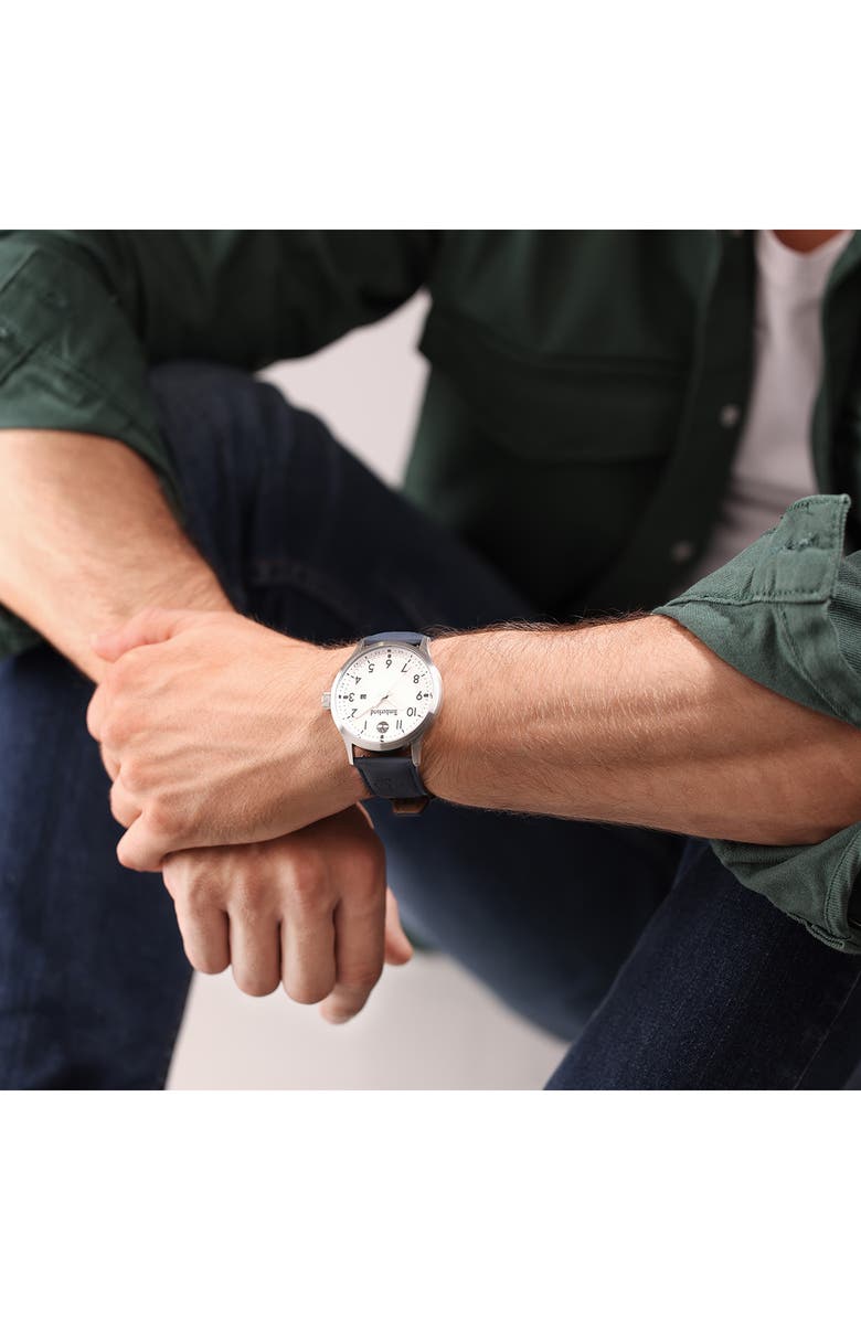 Timberland Leather Strap Watch, 45mm, Alternate, color, 