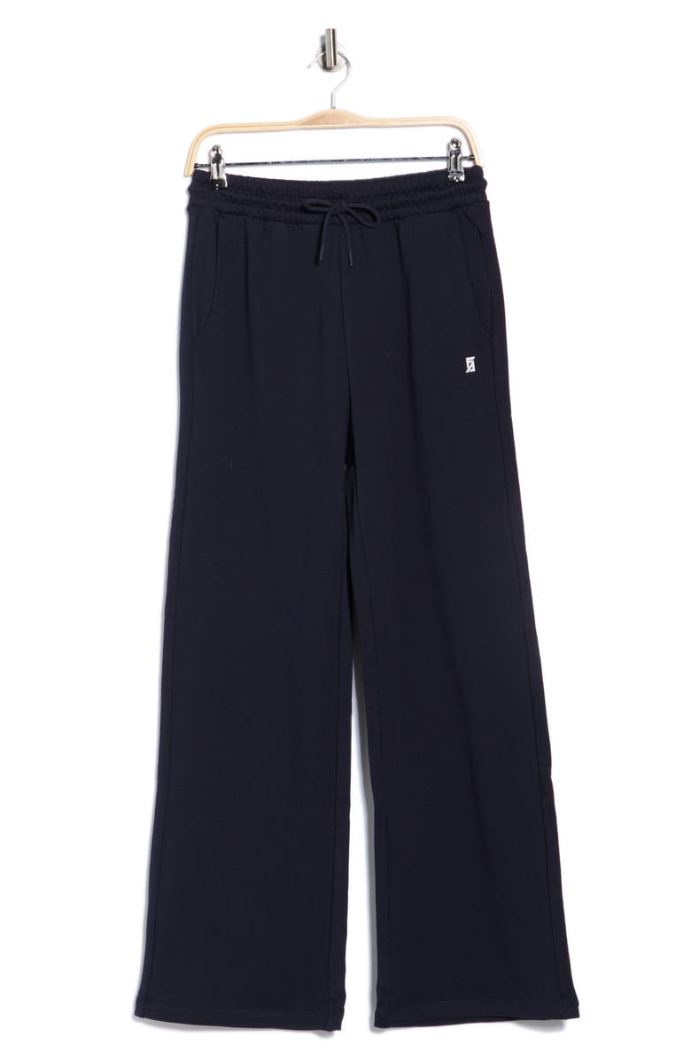 Faith Connexion French Terry Wide Leg Pants, Alternate, color, Night Sky/ Bright White