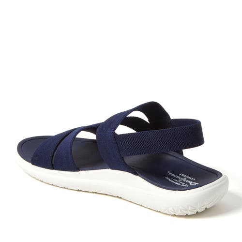 Shop Dearfoams Emilia Elastic Gore Strappy Sandal In Navy