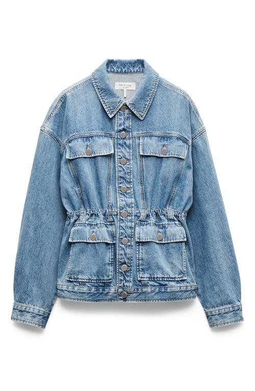 Rag & Bone Womens Ithca Amy Drawstring-waist Denim Jacket In Blue