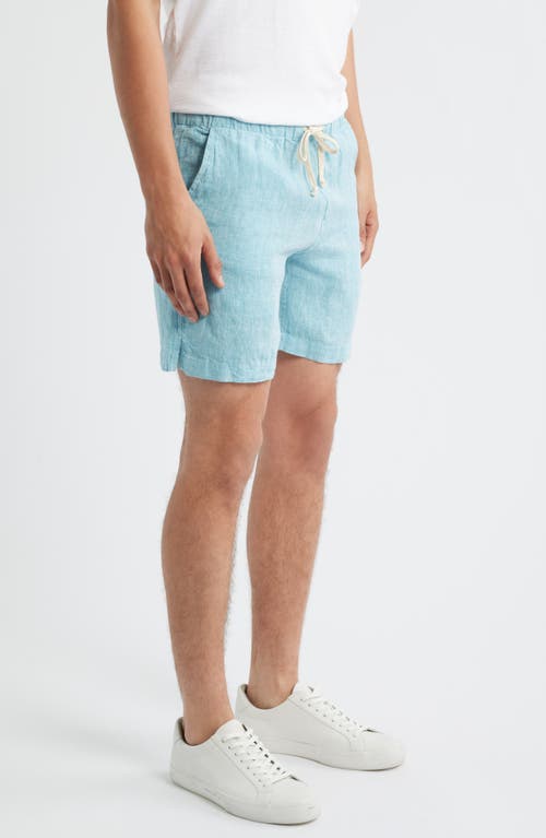 Alex Crane  Bo Linen Drawstring Shorts In Blue