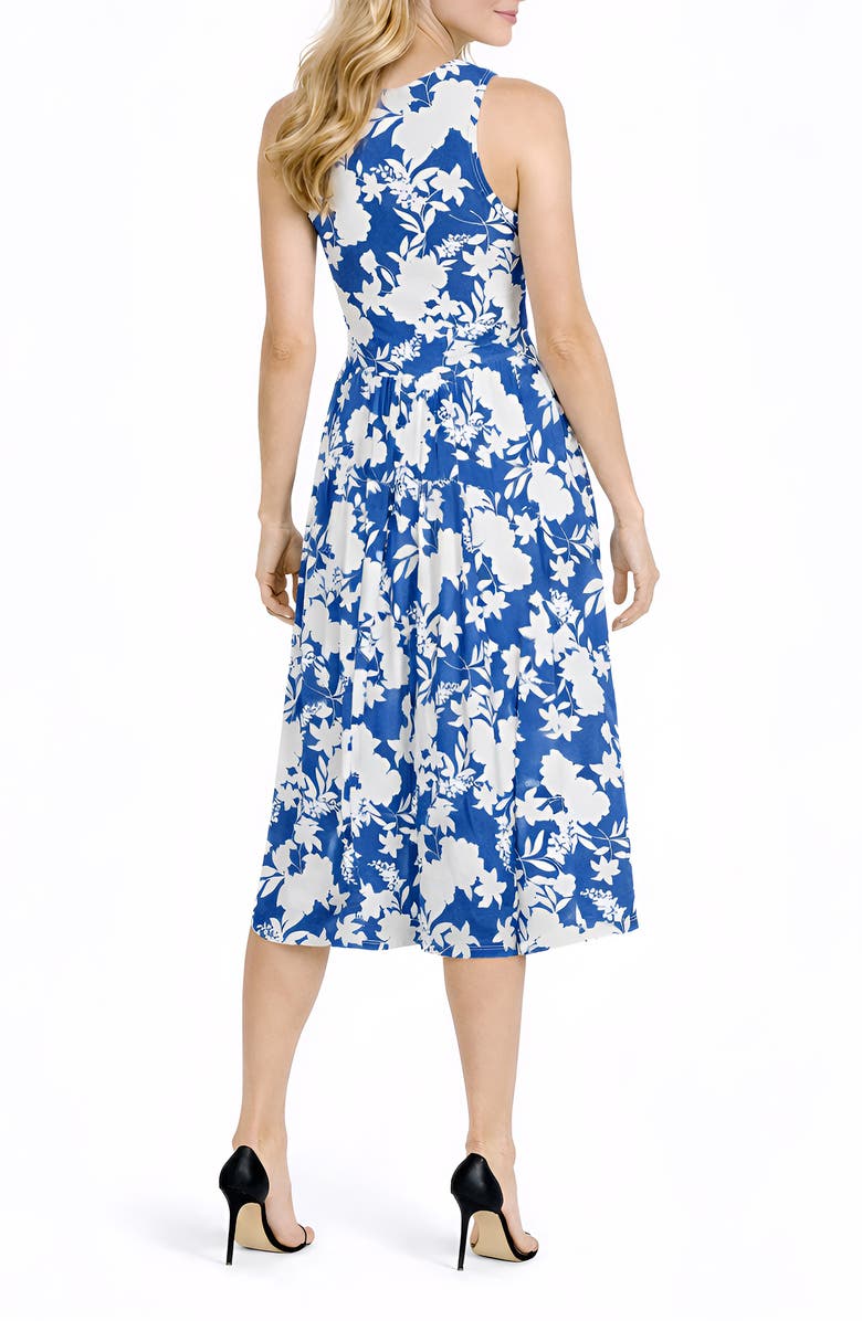 Isaac Mizrahi New York Gwendolyn Midi Dress, Alternate, color, Blue/ White