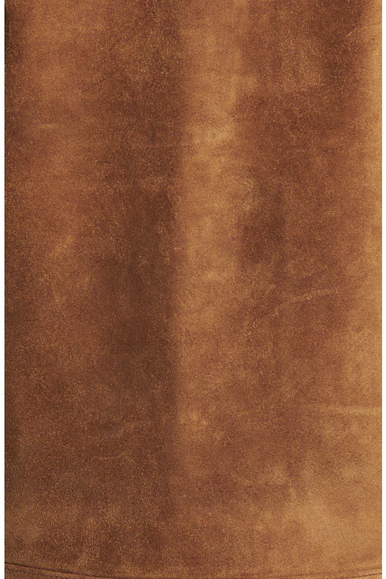 Unlined Rough Out Oiled Cowhide Trucker Jacket, Alternate, color, BROWN
