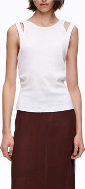 Bimba y Lola Ribbed Cross-Back Top