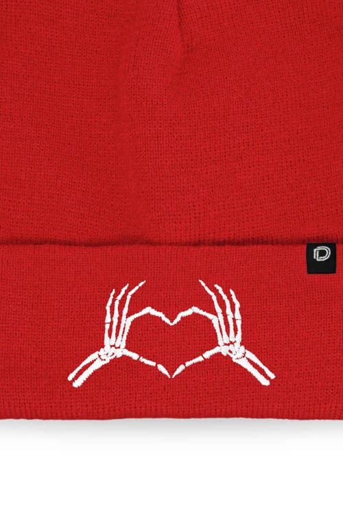 Shop Dalix Heart Of Bones Beanie In Red