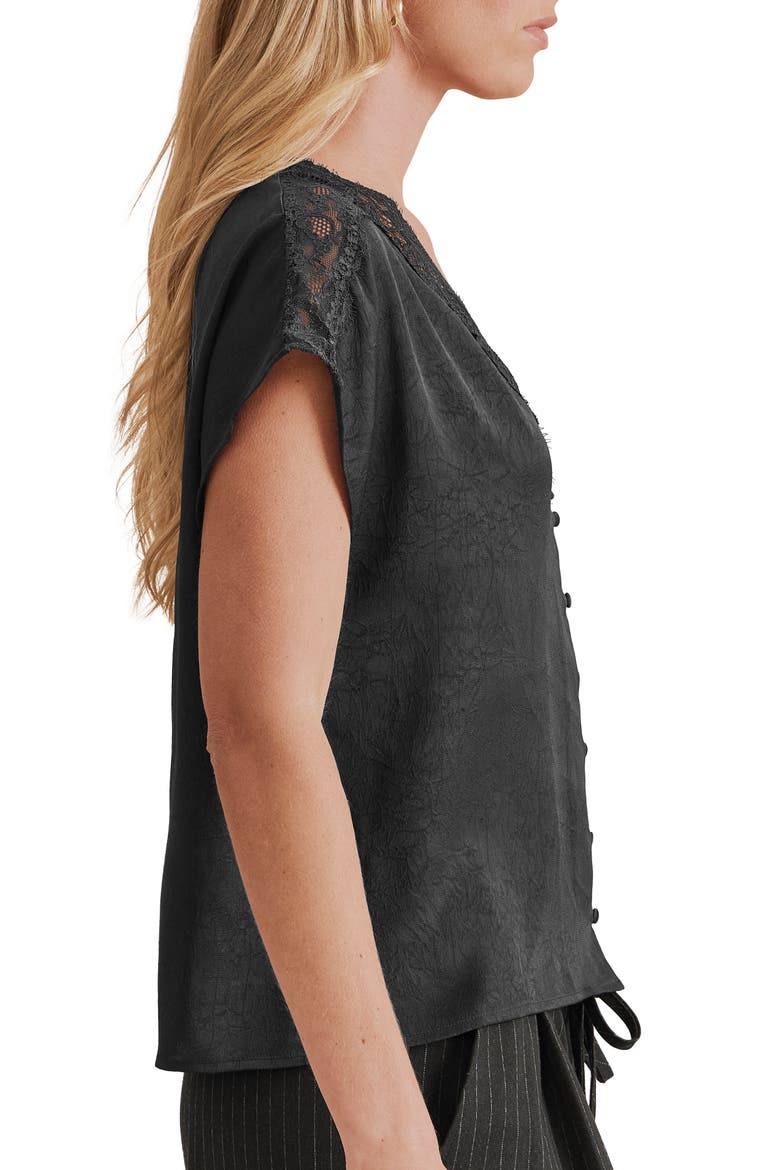 Adalyn Lace Trim Top, Alternate, color, BLACK
