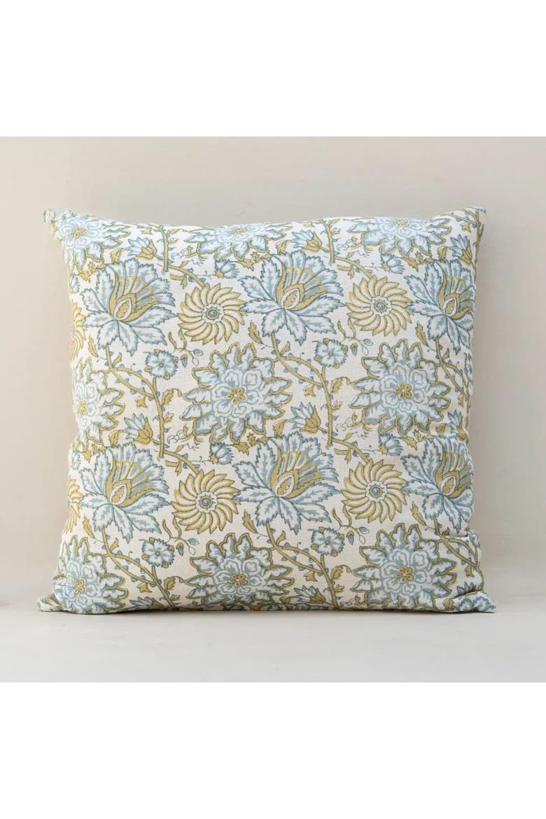 Bloom Blockprint Pillow - Cover Only, Main, color, Blue