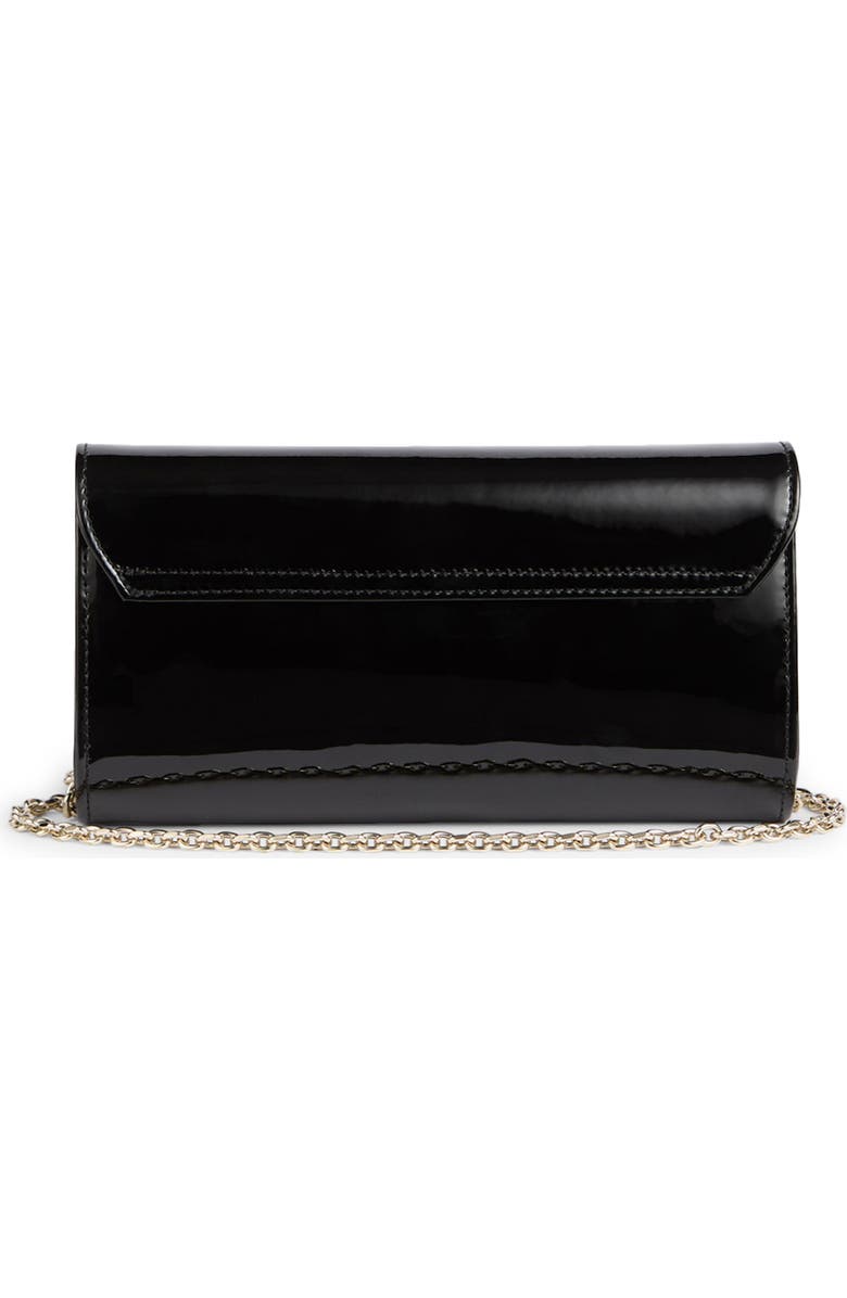LK Bennett Florence Curve Flap Leather Clutch, Alternate, color,
