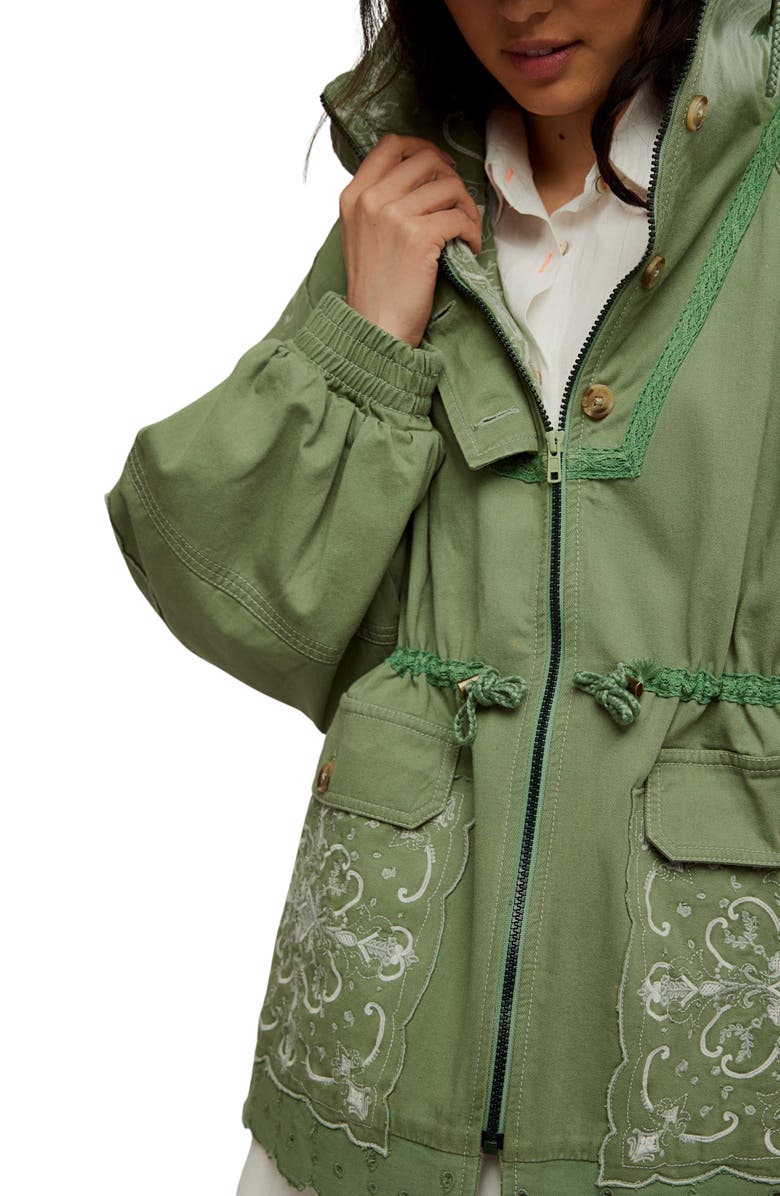 Free People Bali Until Dawn Jacket, Alternate, color, Oil Green