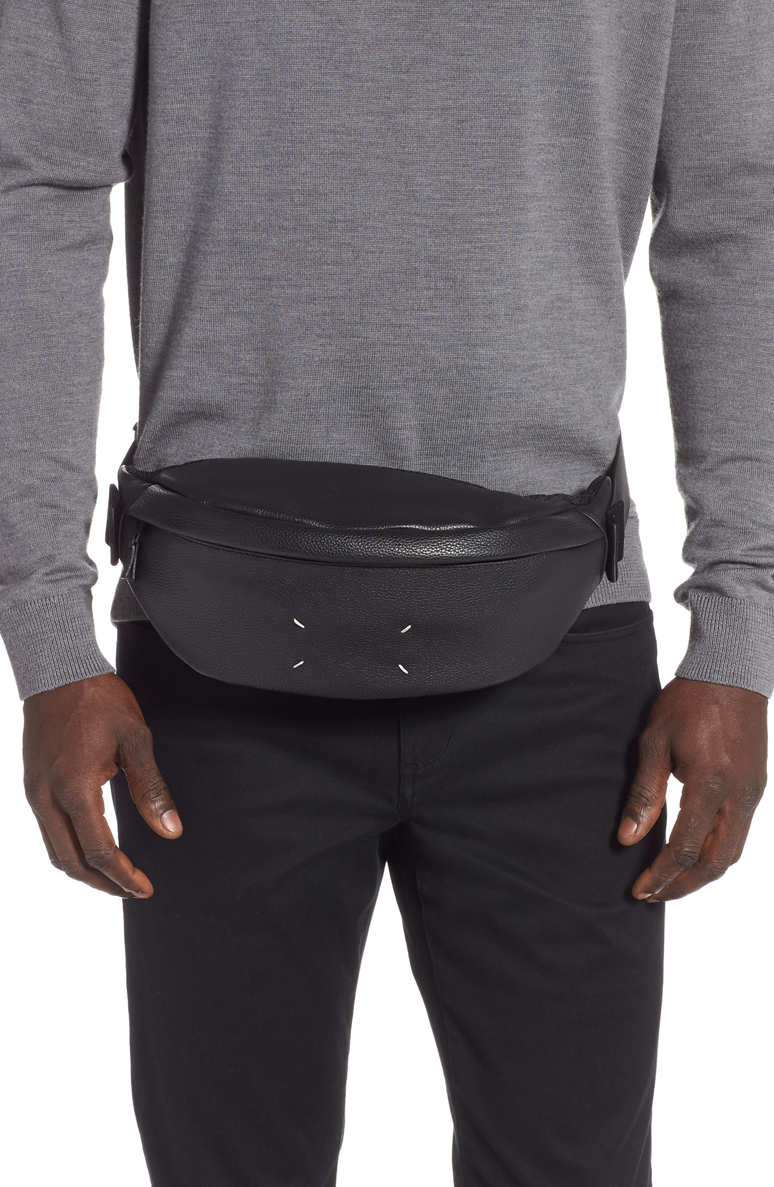 Maison Margiela Leather Waist Pack, Alternate, color, 