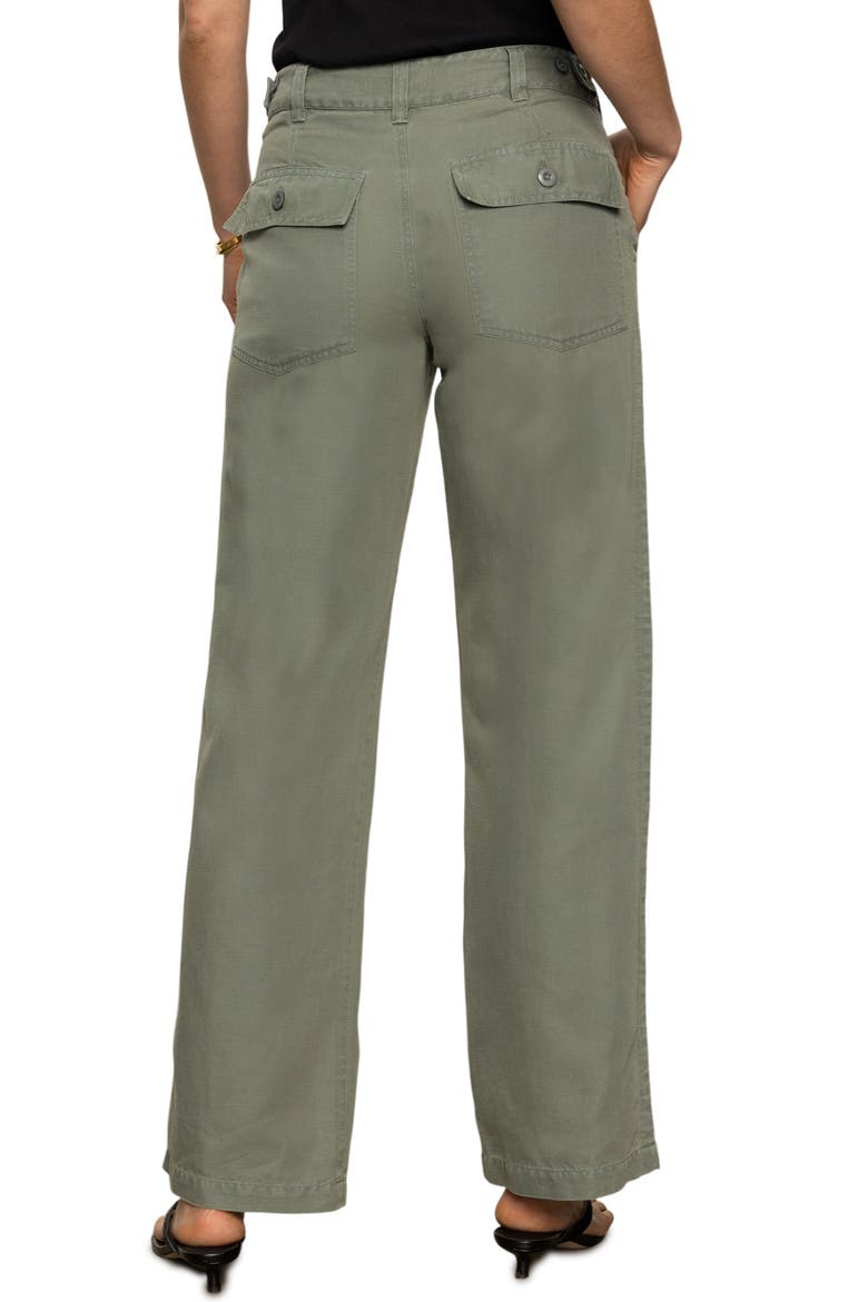 Wide Leg Linen Blend Pants, Alternate, color, DARK SPRUCE