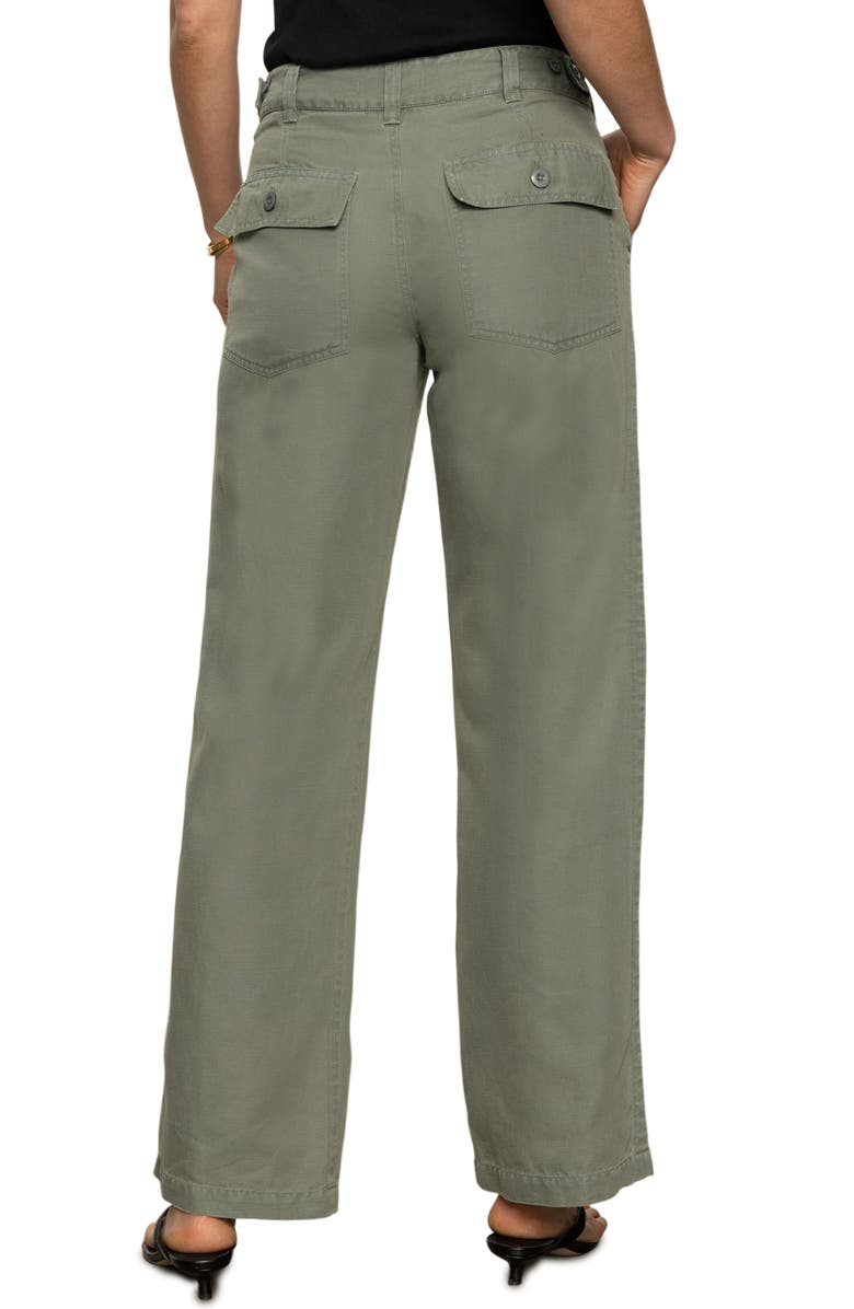 Sanctuary Wide Leg Linen Blend Pants, Alternate, color, Dark Spruce