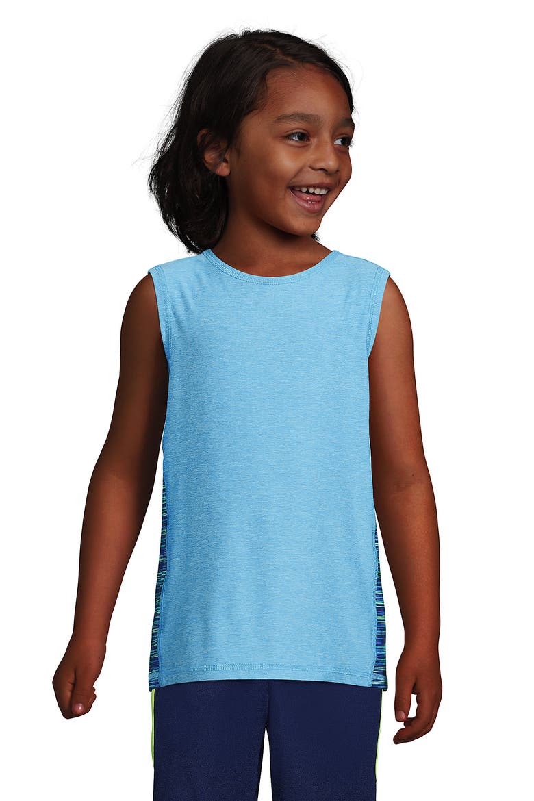 Boys Sleeveless Active Tee, Main, color, Light Crystal Blue Space Dye