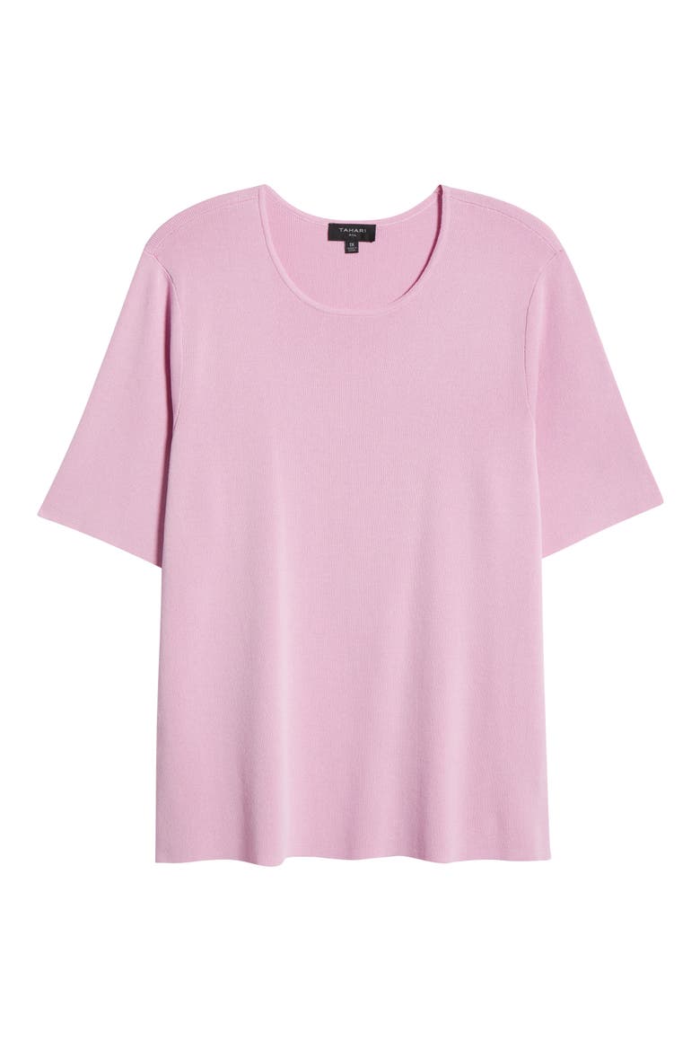 Short Sleeve Sweater, Alternate, color, PINK MACAROON