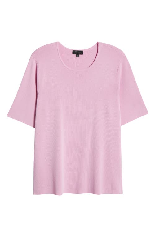 Tahari Asl Short Sleeve Sweater In Pink Macaroon