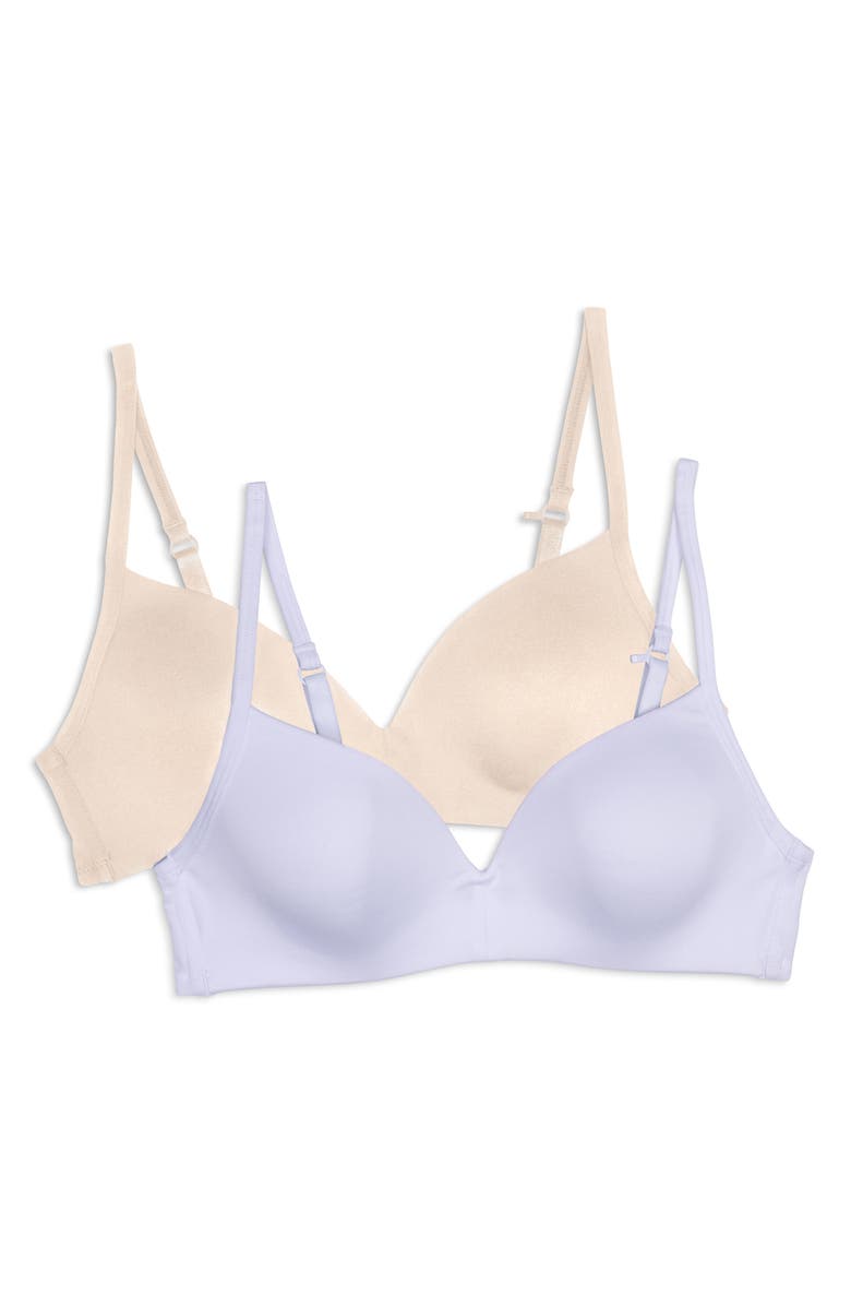 Calvin Klein Kids' Softie Cup Bralettes - Pack of 2, Main, color, Nud/Wht