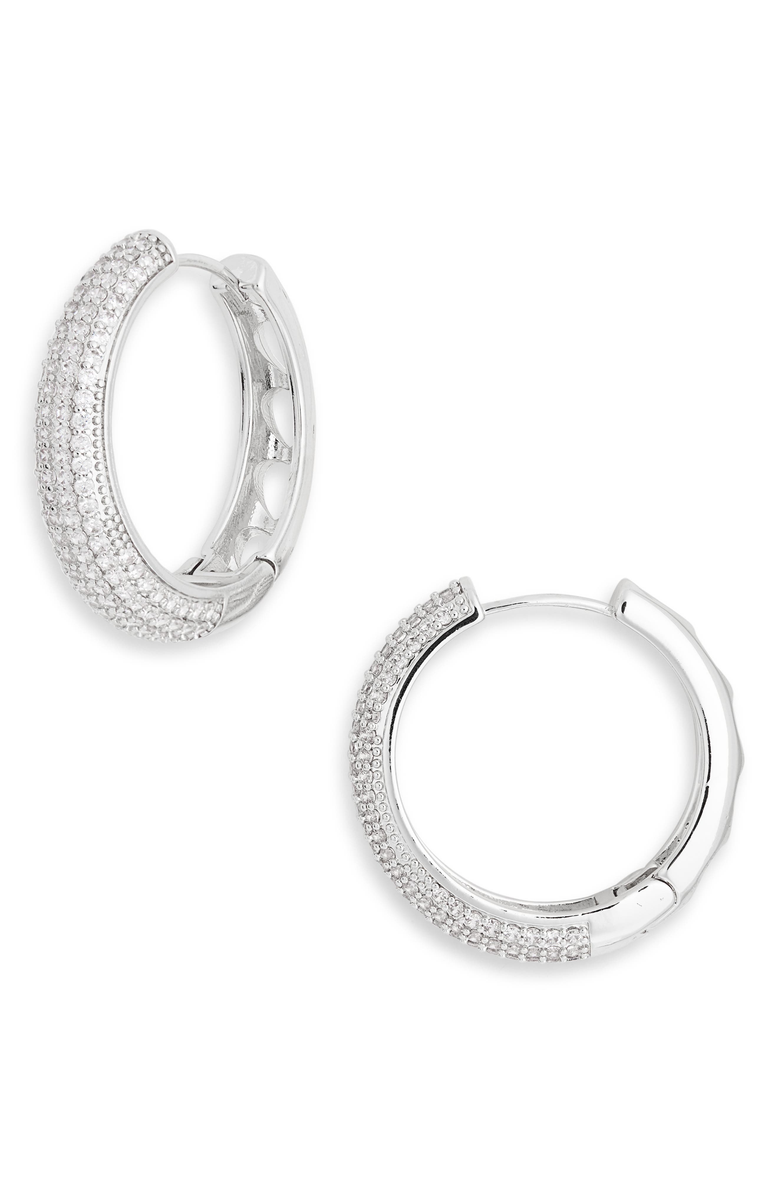 Crystal Embellished Hoop Earrings