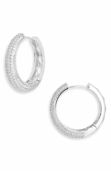 Crystal Embellished Hoop Earrings