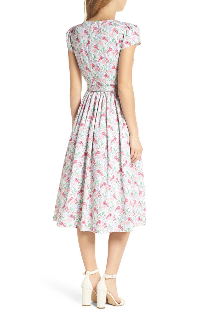 Gal Meets Glam Collection Packed Bouquet Print Stretch Cotton Dress, Alternate, color,