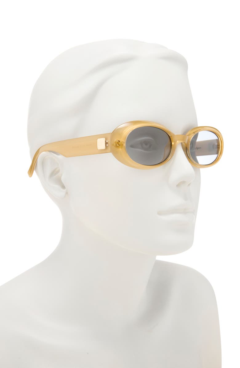 Le Specs Work It 53mm Oval Sunglasses, Alternate, color, Champagne Pearl / Smoke Tint