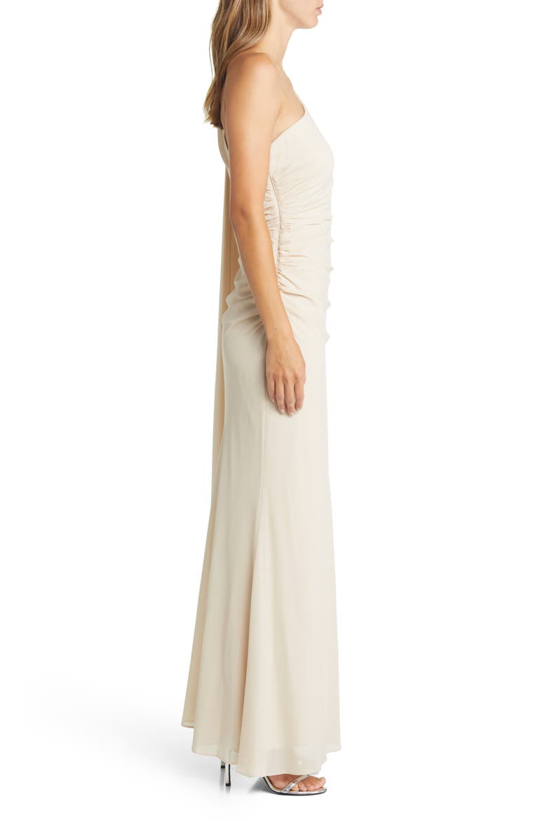 One-Shoulder Drape Gown, Alternate, color, CHAMPAGNE