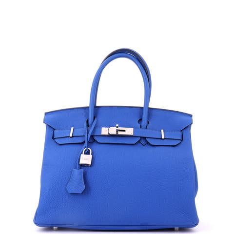 Birkin Handbag Blue Togo with Palladium Hardware 30