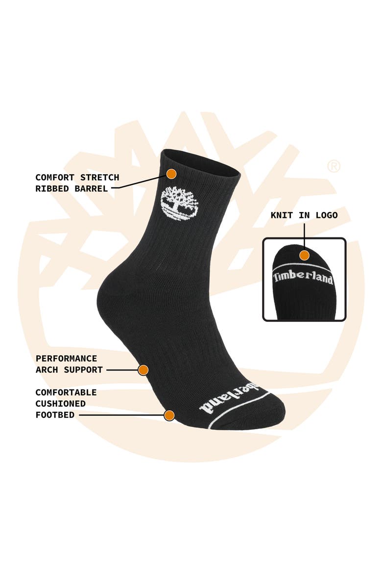 6-Pack Cushion High Quarter Length Socks, Alternate, color, BLACK