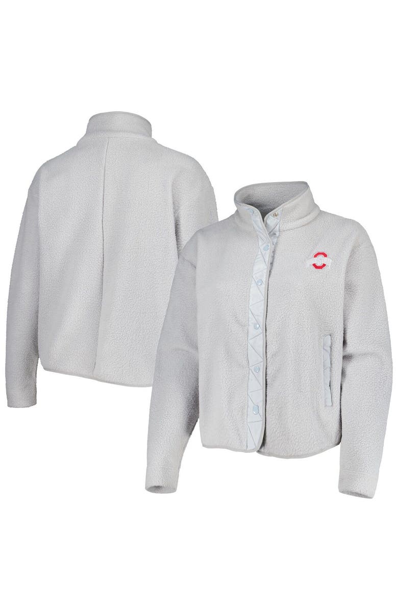 PROFILE Women's Gray Ohio State Buckeyes Wheelhouse Sherpa Full-Snap Jacket, Main, color, Gray