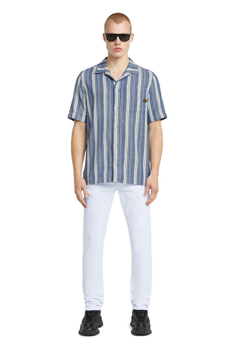 3301 Slim Fit Jeans, Alternate, color, PAPER WHITE GD DESTROYED