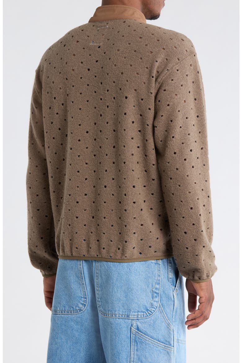 Hole Mock Neck Sweatshirt, Alternate, color, BROWN