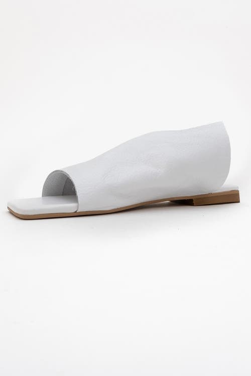 Forever & Always Shoes Orianna Leather Slide Sandal In White