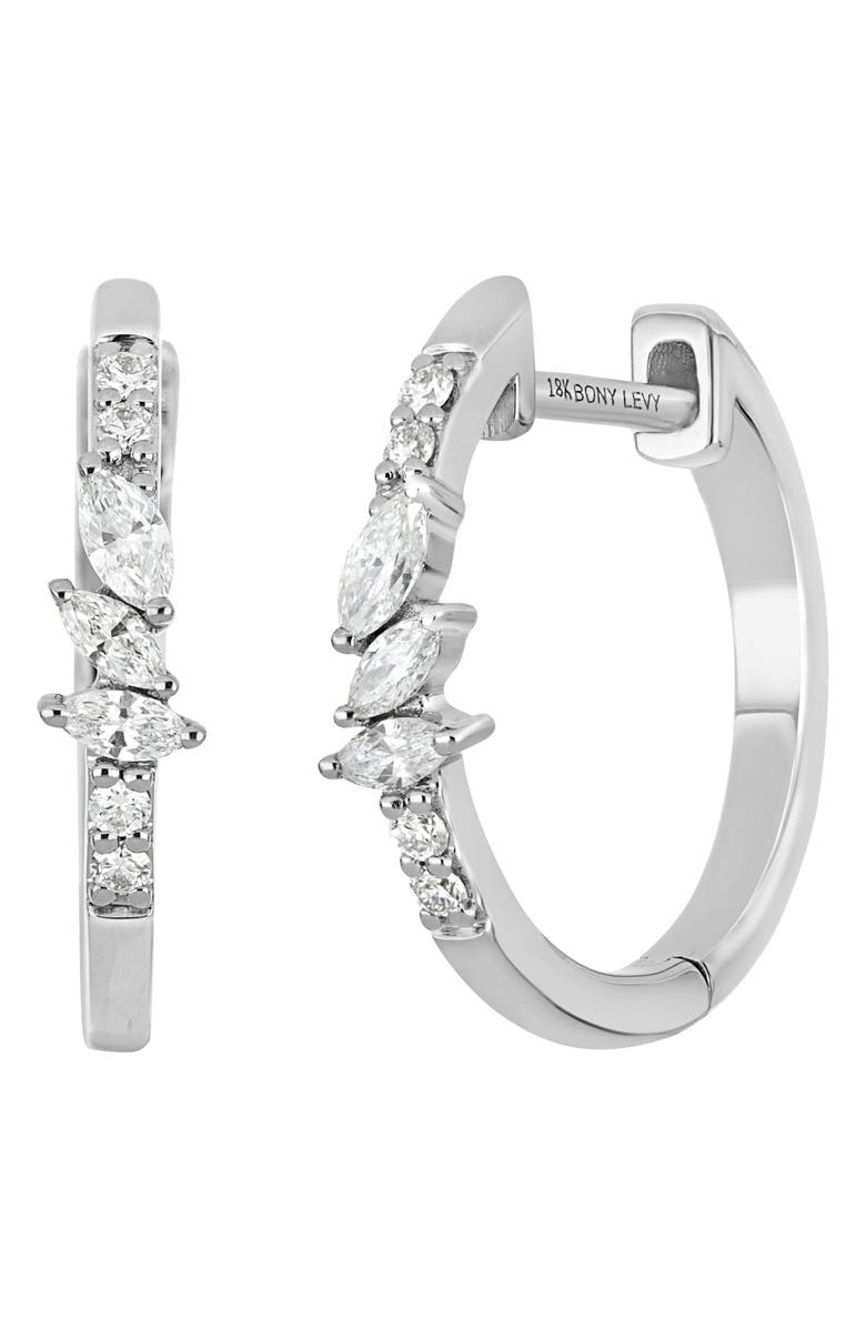 Bony Levy Getty Diamond Hoop Earrings, Main, color, 18K White Gold