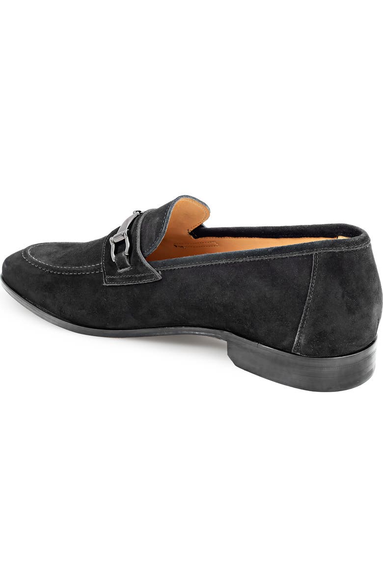 Mezlan Bracco Bit Ornament Suede Loafer, Alternate, color, Black