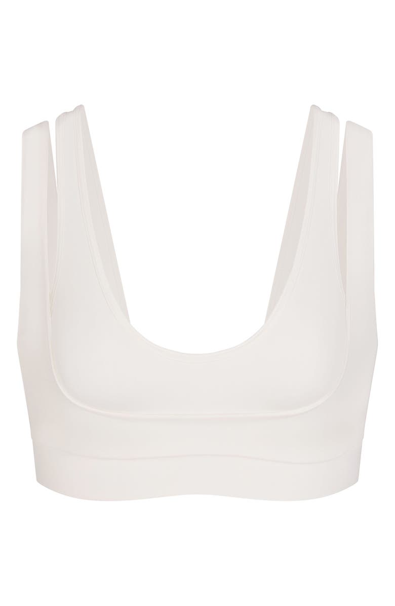 NikeSKIMS Matte Double Strap Scoop Bra, Alternate, color, Nskm Actv Ivory