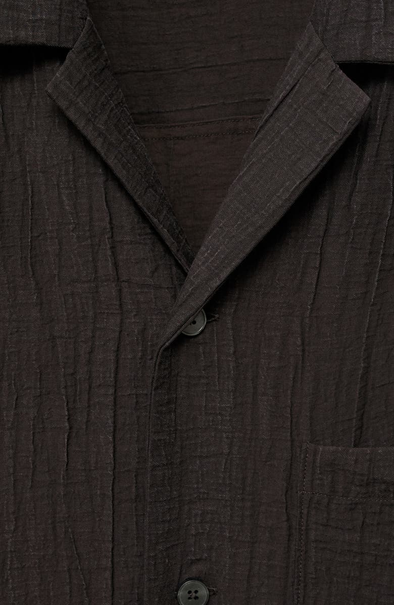 MANGO Creased Effect Camp Shirt, Alternate, color,