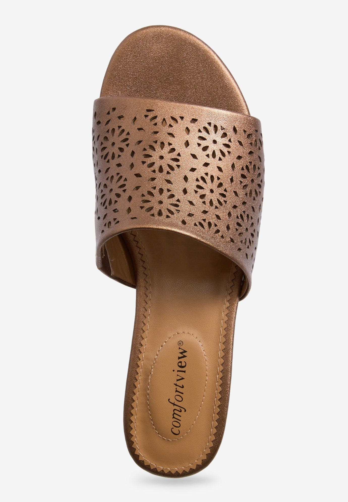 Comfortview The Capri Slip On Mule, Alternate, color, Bronze