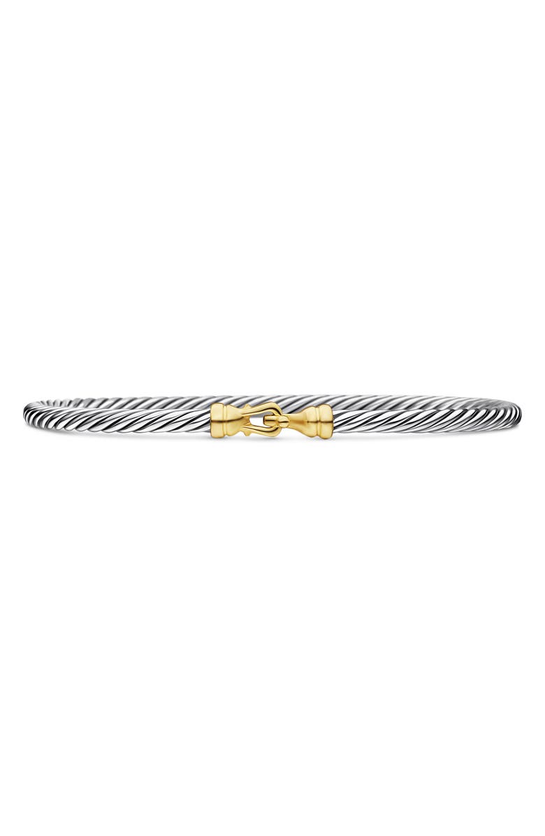 David Yurman Cable Collectibles Buckle Bangle Bracelet with 18K Gold, 3mm, Main, color, Two Tone