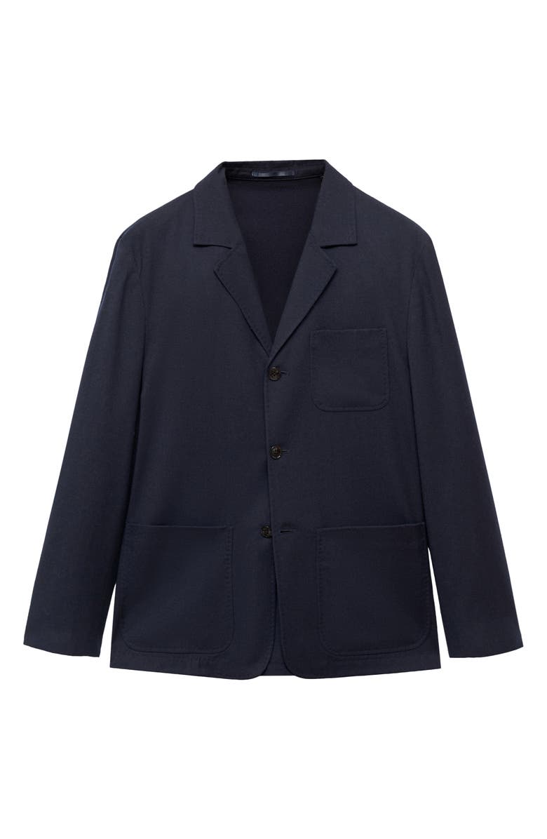 MANGO Slim Fit Virgin Wool Sport Coat, Alternate, color, Dark Navy