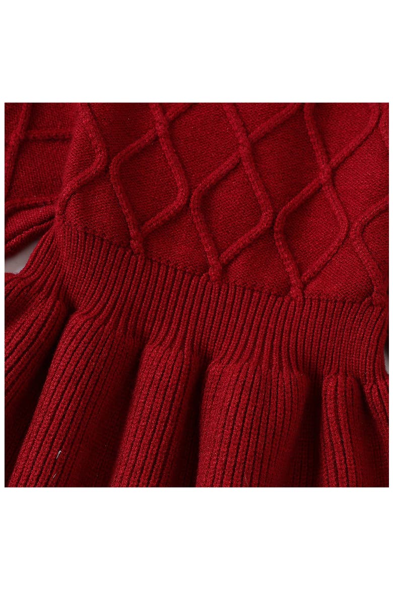 Yara Long Sleeve Cotton Sweater Dress, Alternate, color, RED