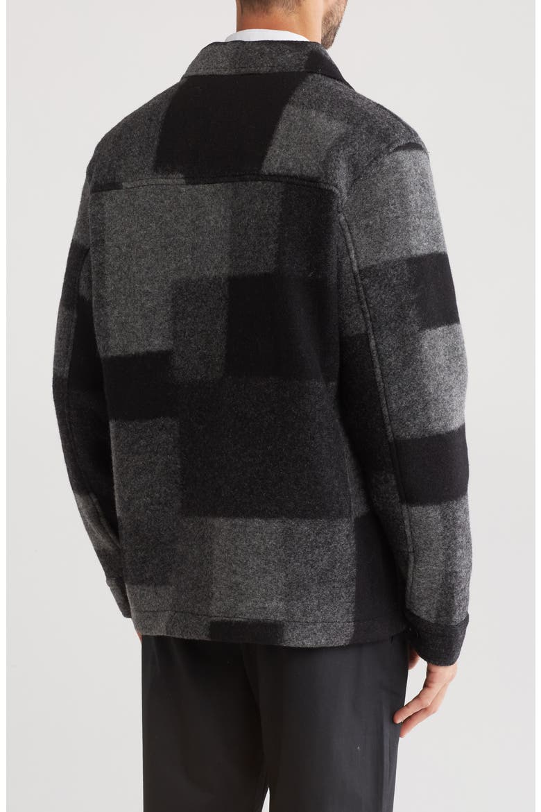 Wilas Wool Blend Shirt Jacket, Alternate, color, DARK GREY CHECK