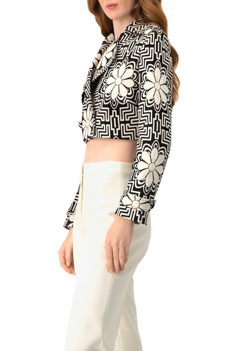 IVONNE Cropped Double-Breasted Jacket, Alternate, color, Black